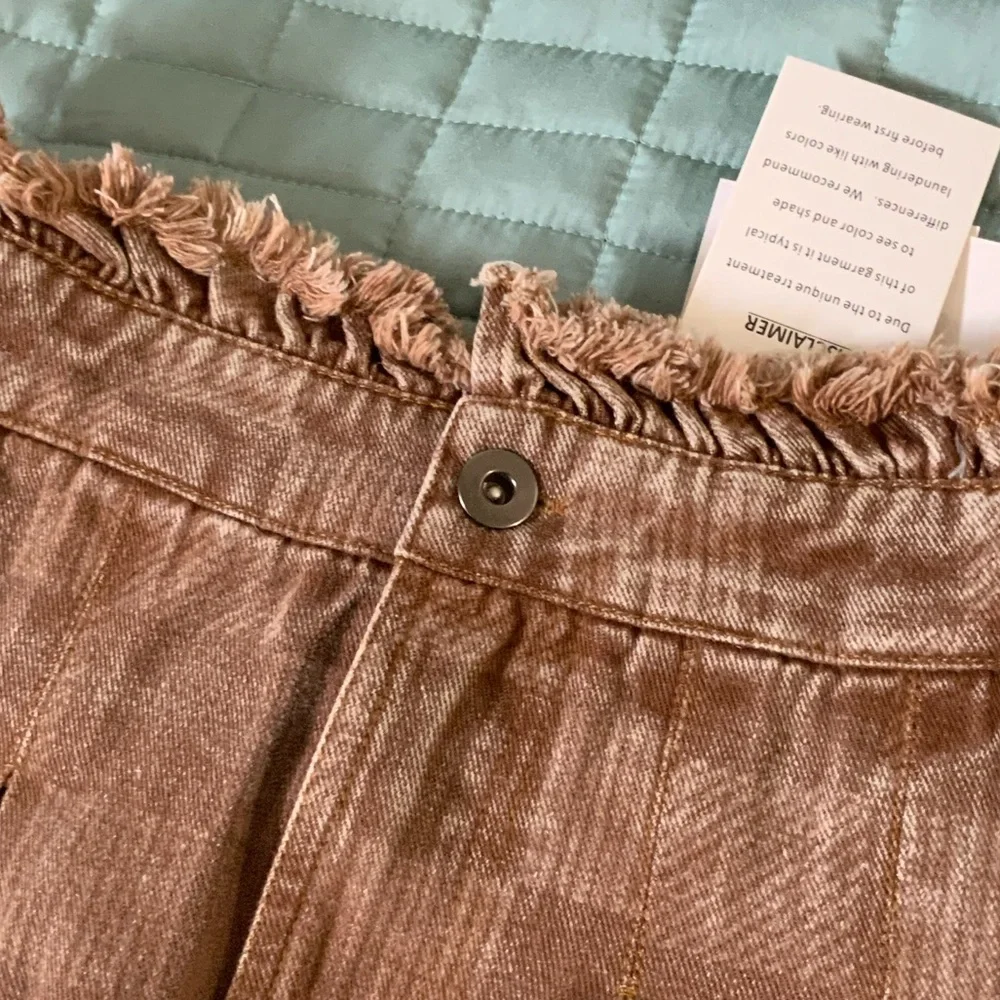 Very J Brown Checkered Maxi Skirt with Frayed Waist - Picture 4 of 7